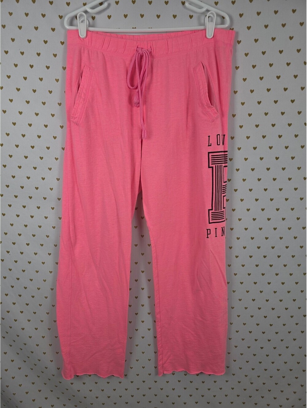 Victorias Secret PINK Vintage Boyfriend Diaper Butt Neon Sweats Flared LARGE